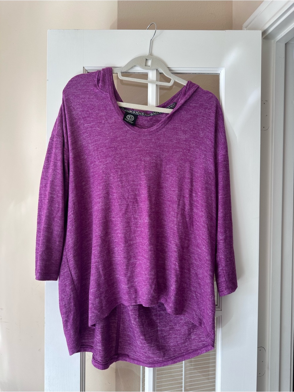 bobeau Heathered Purple Hooded Pullover